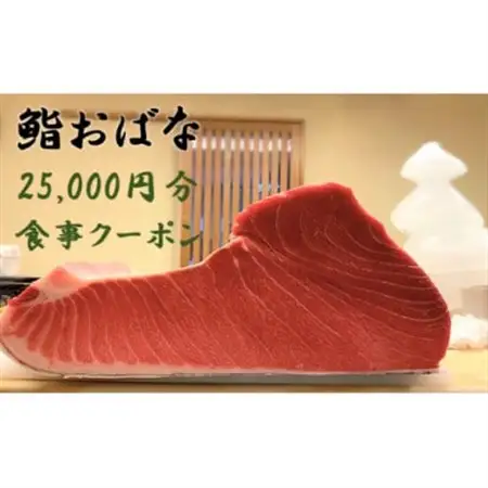 鮨おばなの25,000円分クーポン券_旅行券・チケット 食事券  _【1334949】