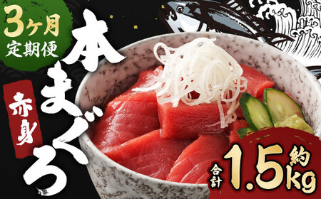 【3ヶ月定期便】長崎県産 本マグロ 赤身 500g 鮪 魚 刺身 【大村湾漁業協同組合】
