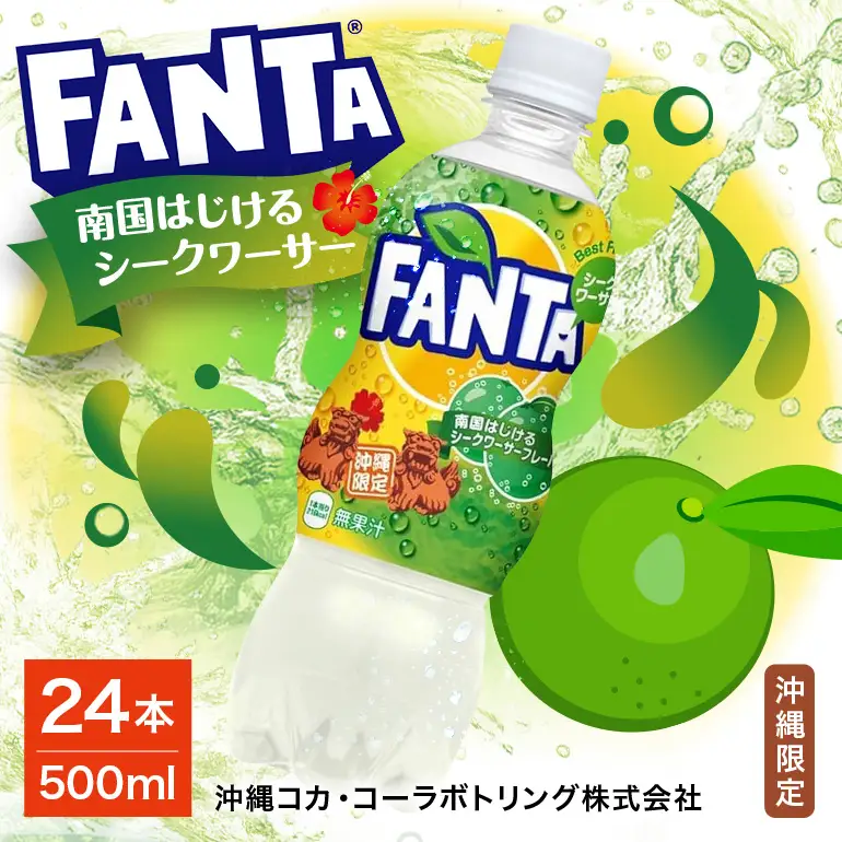 【沖縄限定販売！】ファンタ　シークワーサー　500ml×24本　｜シークワ―サー　ファンタ AY03