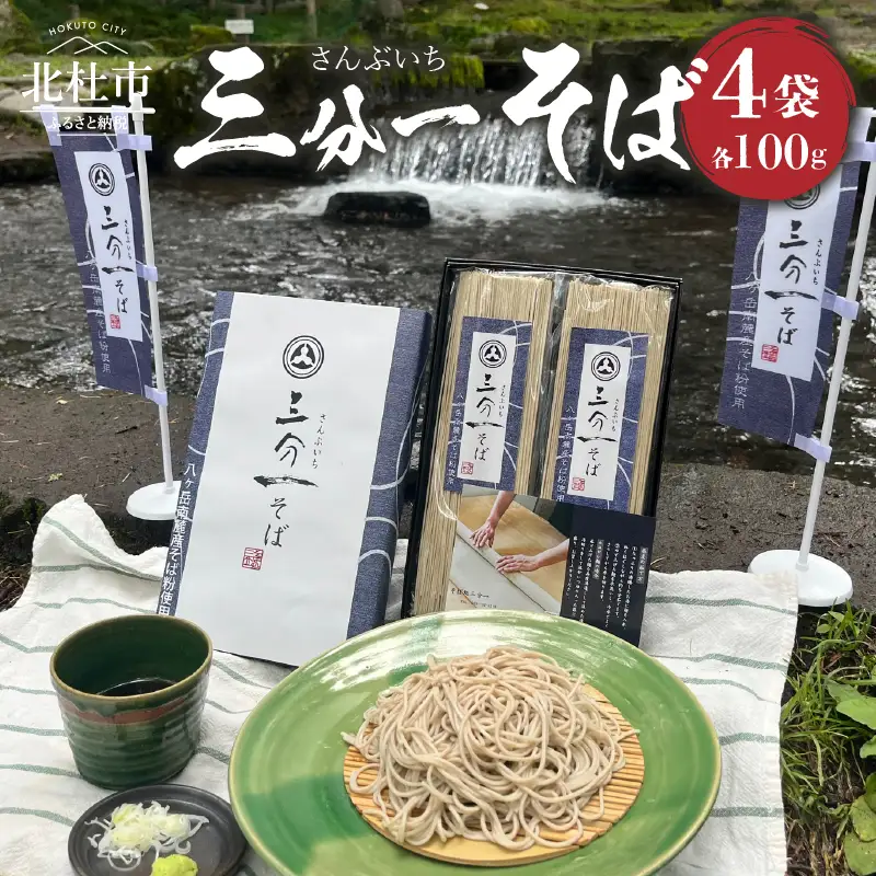三分一そば乾麺 1袋100ｇ×4袋 [h255]