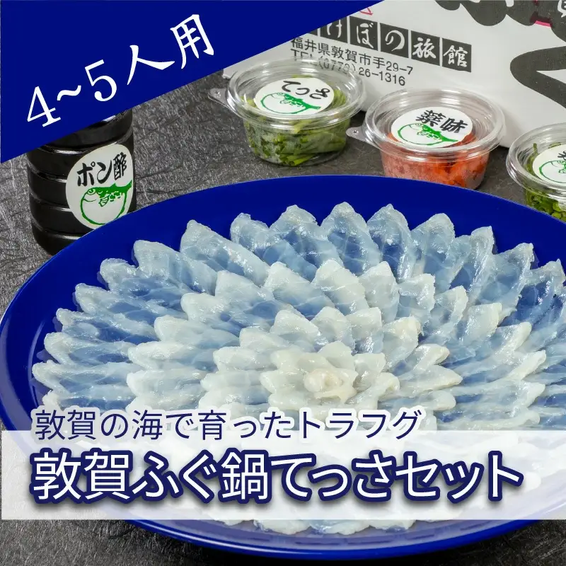 ＜先行予約＞【11月発送】フグ 敦賀ふぐ鍋てっさセット（4～5人用） 【冷蔵 ふぐ刺し 河豚 ふぐ 海鮮 鍋 なべ】