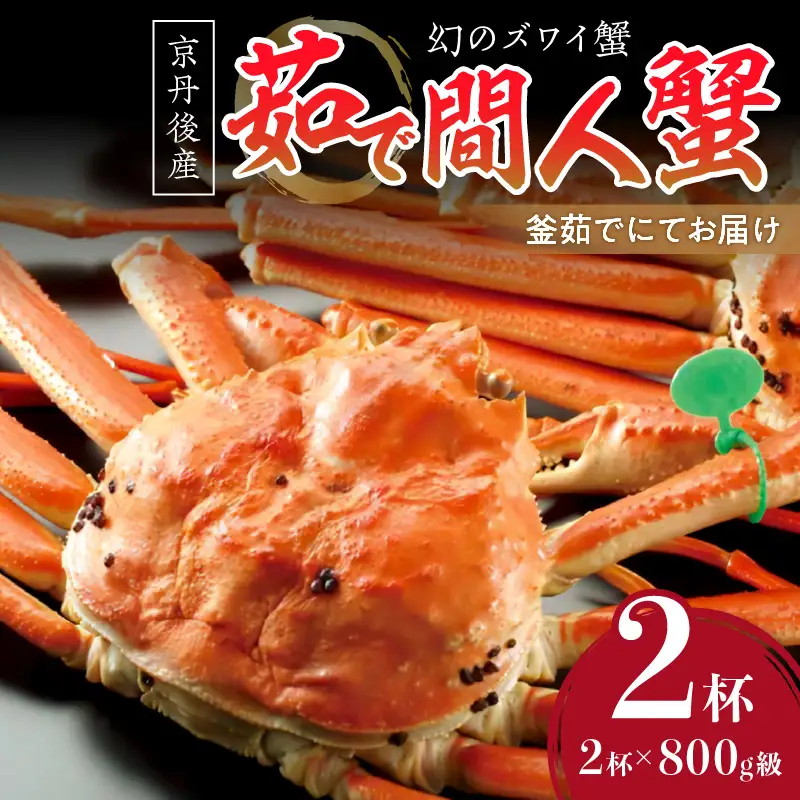【幻のズワイ蟹】京丹後産 茹で間人蟹 鮮度抜群、釜茹でにてお届け！！ 800g級×2杯