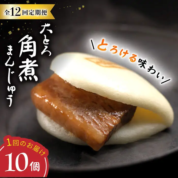 【12回定期便】 大とろ角煮まんじゅう （10個）  角煮まん ＜岩崎本舗＞ [CFE031]