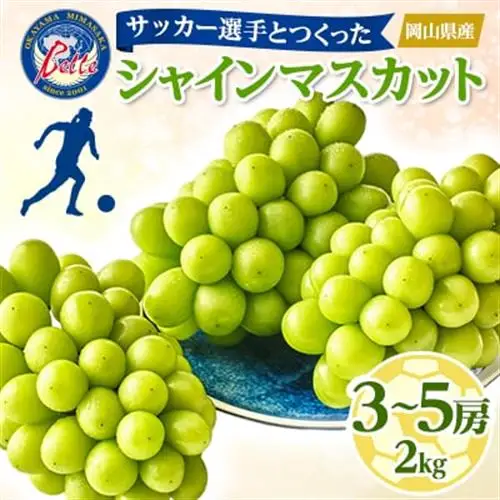岡山県美作市産　Belleシャインマスカット 2kg(3房～5房)【配送不可地域：離島】【1430610】