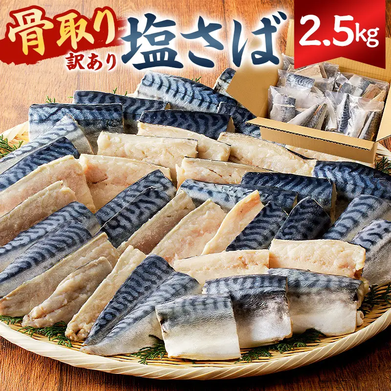 【訳あり】骨取り塩さば 切身2.5kg（500g×5袋） mi0012-0097 