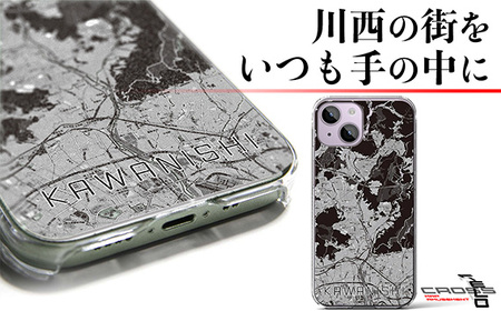 【川西】モノトーン地図柄iPhoneケース（クリアタイプ） iPhone SE（第3 ／ 第2世代） ／ 8 ／ 7 ／ 6s ／ 6 用［No.323-19］