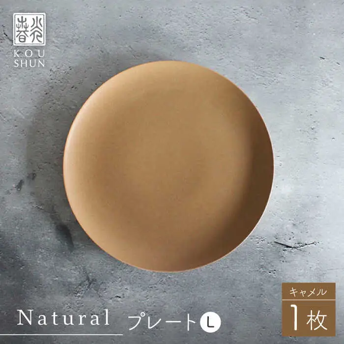 【波佐見焼】Naturalシリーズ プレート L (キャメル） 皿 パスタ皿 マット【光春窯】[XD95] シンプル