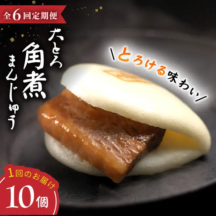 【6回定期便】 大とろ 角煮まんじゅう （10個）  角煮まん  ＜岩崎本舗＞ [CFE030]
