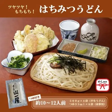 【のし付き】はちみつうどん500g×4袋 約10～12人前(半生うどん)【配送不可地域：離島・沖縄県】【1430847】