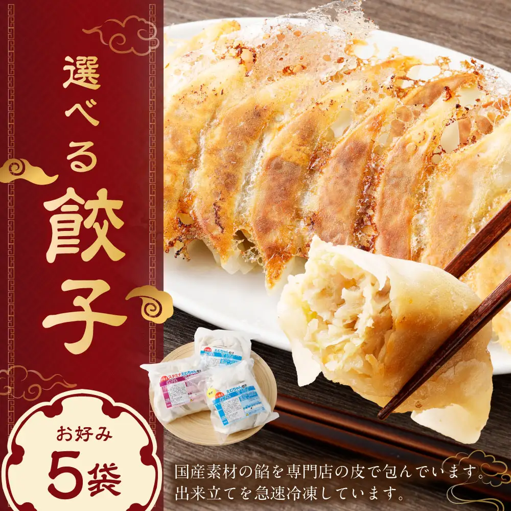 冷凍餃子５袋（選べる５袋）（備考欄に５袋の希望を記入） | NPO法人プラス・ワン 第２むくのき 選べる 冷凍 国産豚肉 ぎょうざ 小分け M12S116