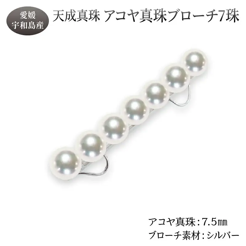 アコヤ真珠 ブローチ 7.5mm 7珠 天成真珠 アクセサリー  A270-114017