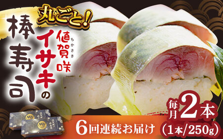 【全6回定期便】【高級魚】ブランドイサキ値賀咲（ちかさき）棒寿司 約250g×2（特製醤油付き） 寿司 《古民家レストラン 敬承 藤松》小値賀 [DAK003]  寿司 棒寿司 寿司