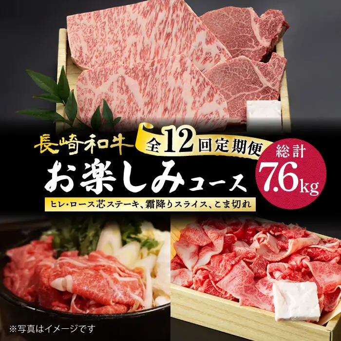 【12回定期便】長崎和牛お楽しみコース 牛肉定期便 [DBK033] 牛肉定期便