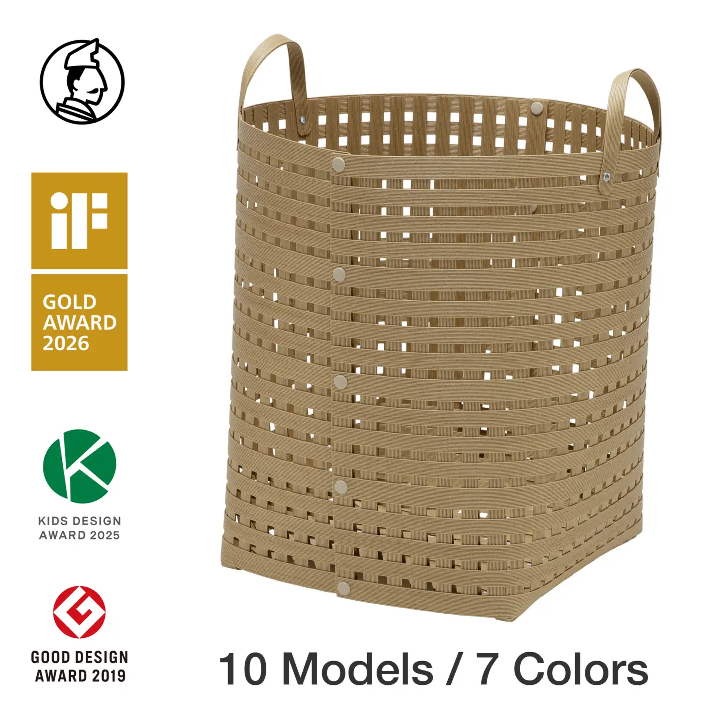 暮らしを整える収納バスケット Bandc Basket LH5（ハンドル付き Lサイズ） ナチュラル 岩手県奥州市産 バンドシー [AR116]