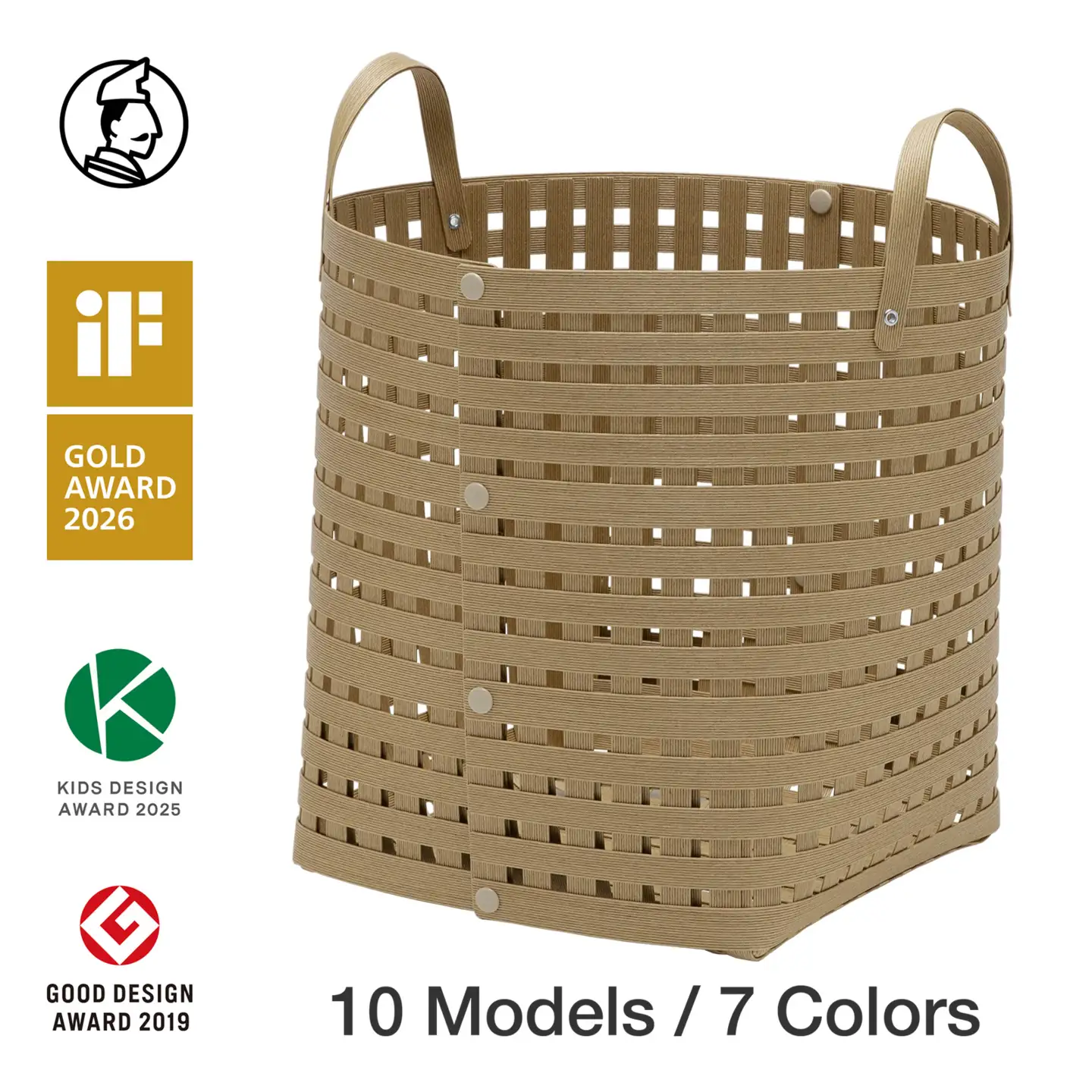 暮らしを整える収納バスケット Bandc Basket MH4（ハンドル付き Mサイズ） ナチュラル 岩手県奥州市産 バンドシー [AR126]