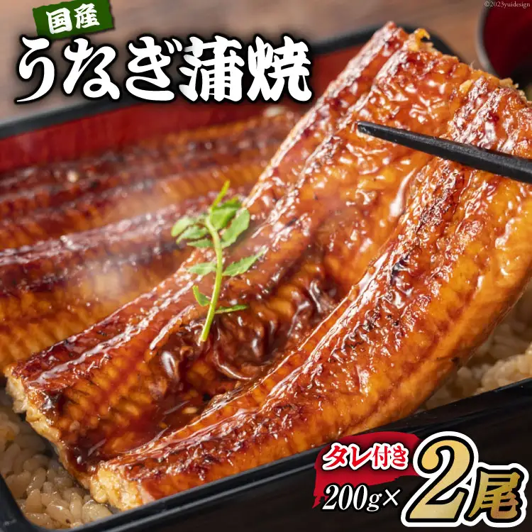 国産うなぎ 蒲焼 2尾 セット 200g×2 タレ付き