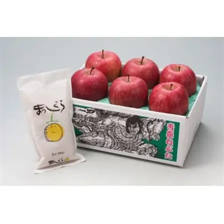 りんご約1.5kg(5～6個)とお米300g(2合)のお試しセット_りんご 林檎 リンゴ ふじ 米 お米 コメ こめ セット お試し おためし 青森県 果物 くだもの フルーツ_【配送不可地域：離島】【1405714】