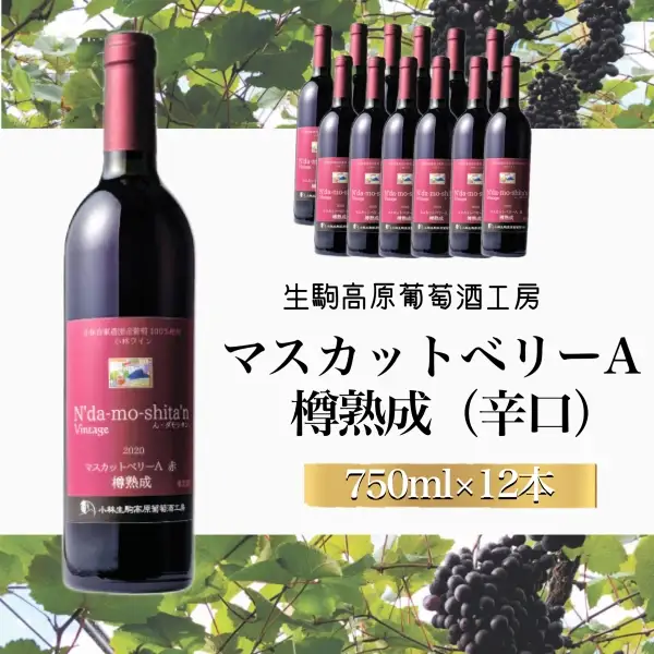【高原の熟成ワイン】マスカットベリーA（樽熟成）　1ダース 国産ワイン 熟成ワイン 小林ワイン 1ダースワイン ギフトワイン