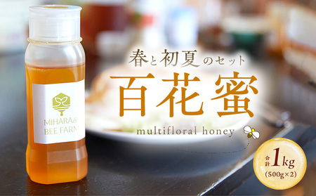 春と初夏の百花蜜セット 生駒市産 100％ 蜂蜜 500g 各1本 2種 セット 逆止弁ボトル 濃厚百花蜜 春らしい 華やか 百花蜜 春と初夏 芳醇な香り 非加熱 完熟蜂蜜 国産 純粋はちみつ 贈り物 お取り寄せ 三原養蜂場 奈良県 生駒市 送料無料