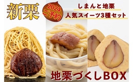 【新栗予約／2024年11月中旬以降順次発送】しまんと地栗、人気の3種の栗スイーツ詰め合わせ「地栗づくしBOX」  しまんと地栗 国産栗 和栗 モンブラン 栗山 栗きんとん 栗スイーツ  ／Qdr-A216