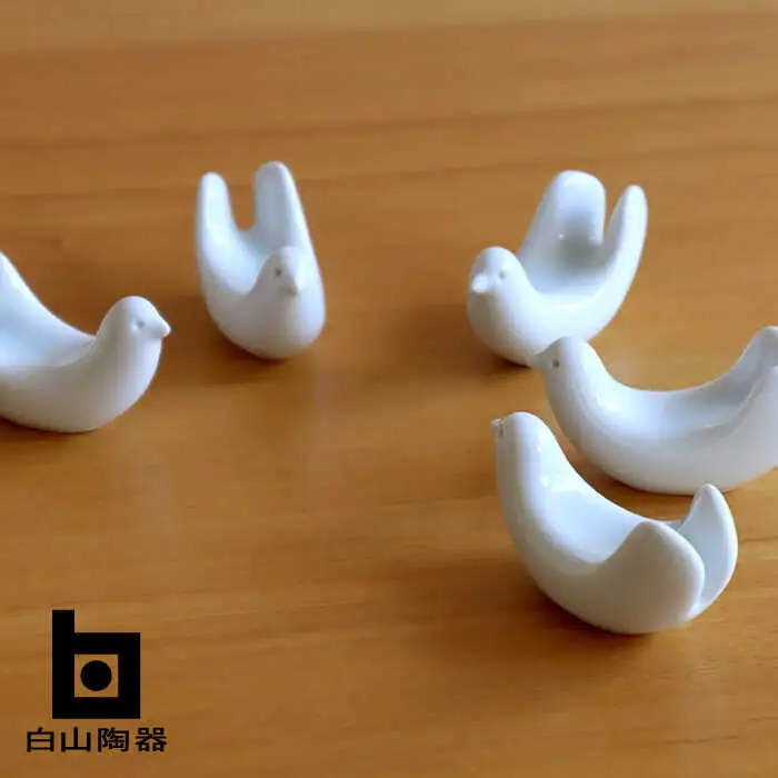 【白山陶器】【とり型はしおき】はしおき5客揃え[TA159]