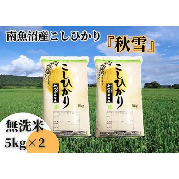 【令和8年 新米予約 全３回定期便】南魚沼産コシヒカリ「秋雪」無洗米10kg（5kg×2袋）×3回 新潟県の特A地区南魚沼市の美味しいお米【2026年10月上旬より1ヶ月以内に順次発送予定】｜コシヒカリ
