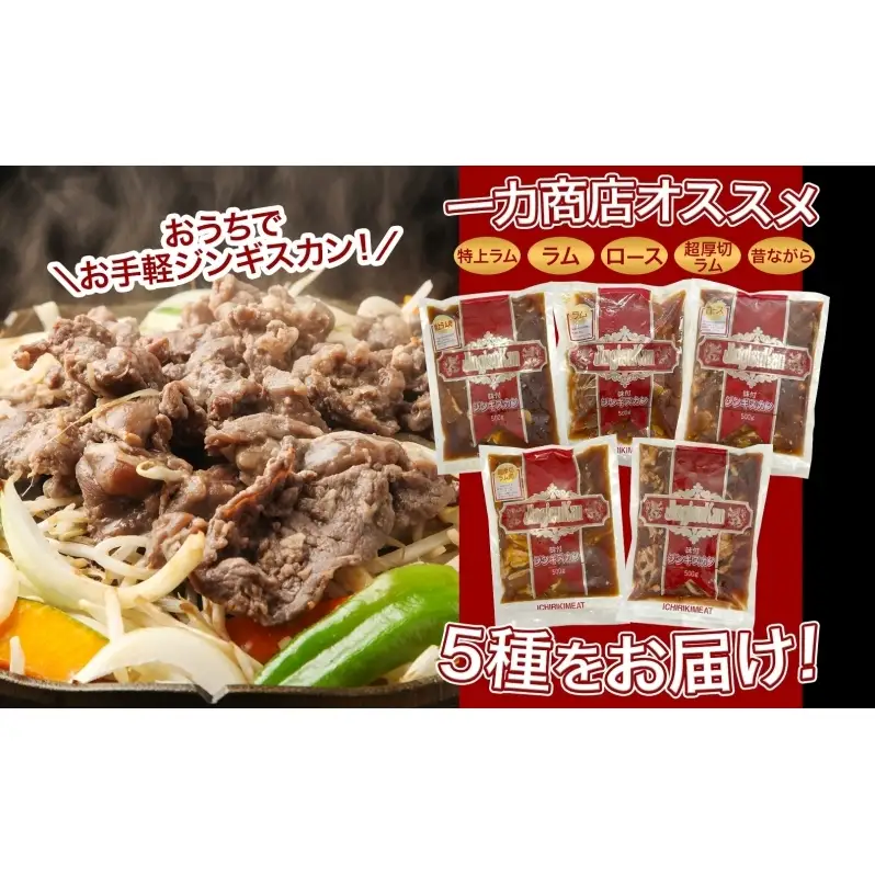 ジンギスカン バーベキュー 5種 2.5kg 小分け セット 食べ比べ 焼肉 焼き肉 ラム ロース 味付け肉 羊肉 羊 肉 お肉 BBQ おかず 惣菜 お弁当 焼くだけ 簡単調理 お取り寄せ グルメ 冷凍 送料無料 北海道 芦別市