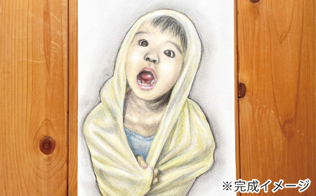 26-291-1．オーダーメイド手描き似顔絵・額縁付き（カラー・1名分）