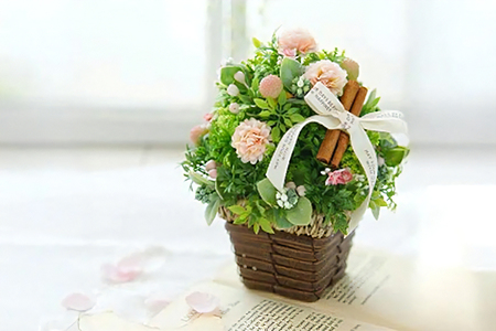 フラワーアレンジメント ミニグリーンツリー 1個 [La.Rose Fleur 山形県 高畠町 tk06ayt140036]