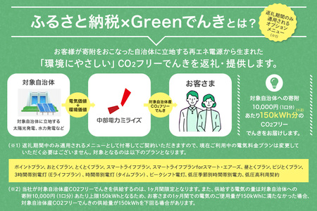 大台町産CO2フリーでんき 100,000円コース（注：お申込み前に申込条件を必ずご確認ください） ／中部電力ミライズ 電気 電力 三重県 大台町