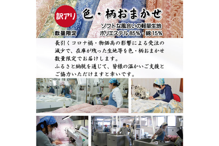 【訳あり】羽毛布団 シングル 合掛け 色柄おまかせ 春秋用 中厚 ホワイトダックダウン85％ 0.8kg 350dp｜[川村羽毛 山梨県 韮崎市 20743638]