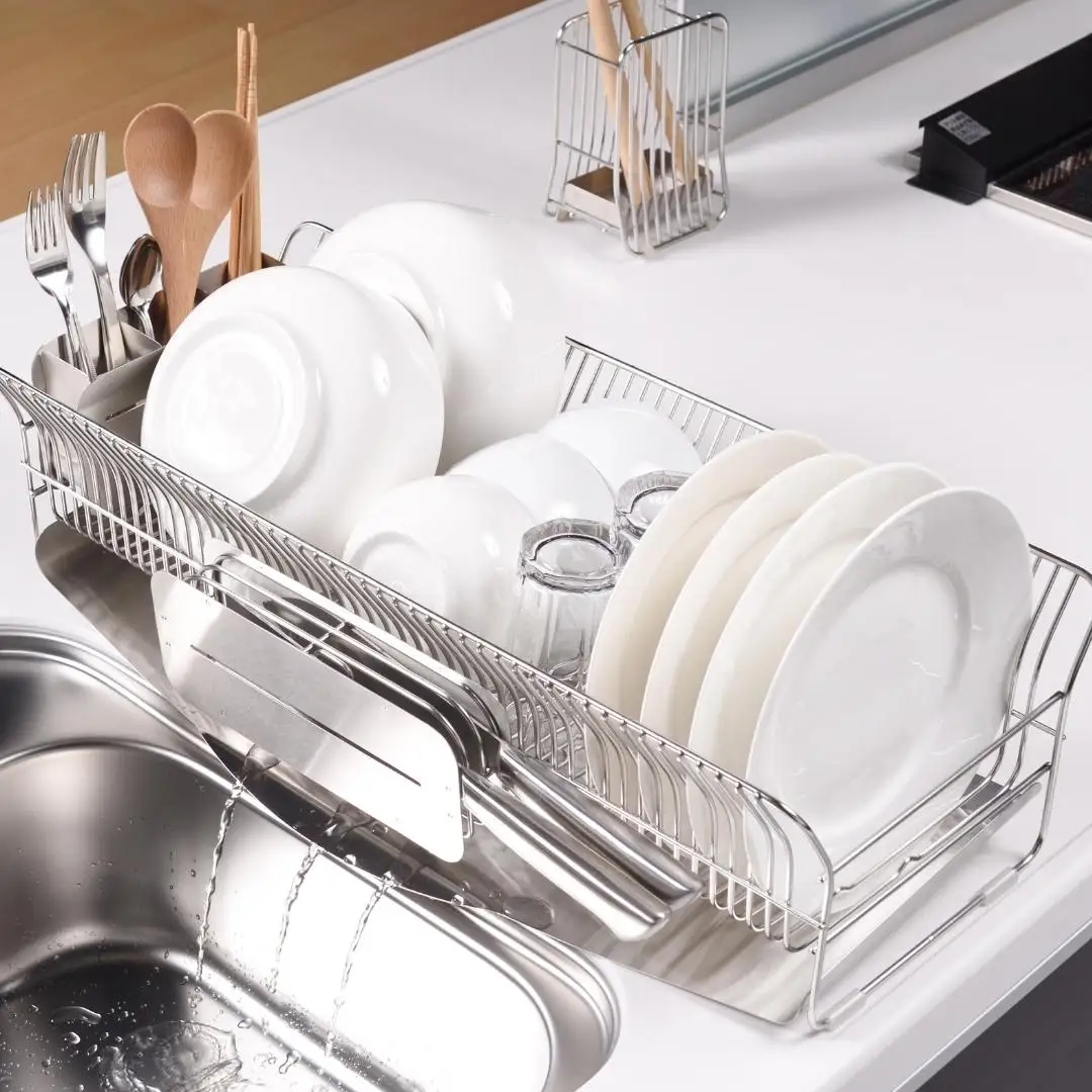 水切りラック (縦置きロング) ＋ 包丁スタンド セット キッチン用品