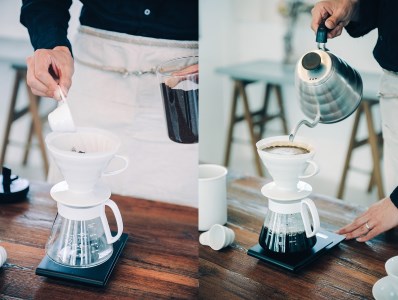 HARIO コーヒー V60 セラミックドリッパー 02セット［XVDD-3012W］_BE05