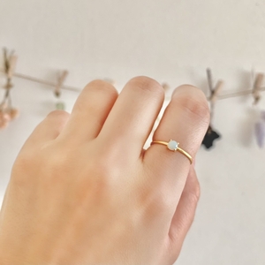 11号 オパール リング (Silver925 18KGP仕上げ) 指輪 ／ Maco アクセサリー シルバー ヘアライン加工 プレゼント 奈良県 田原本町