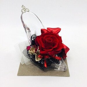 プリザーブドフラワー fleur misakiのガラスの靴シリーズ 「白雪姫」 ／ お祝い インテリア 雑貨 花 アレンジ プレゼント ギフト 奈良県 田原本町