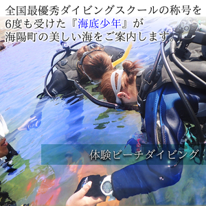 ビーチ体験ダイビング＋サンセットSUPクルージング（１名様分）　海底少年