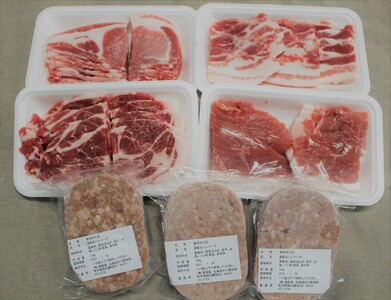 黒豚1頭焼肉セットA1250g ロース 肩ロース バラ モモ ハンバーグ 冷凍 小分け 黒豚 豚肉 お肉 肉