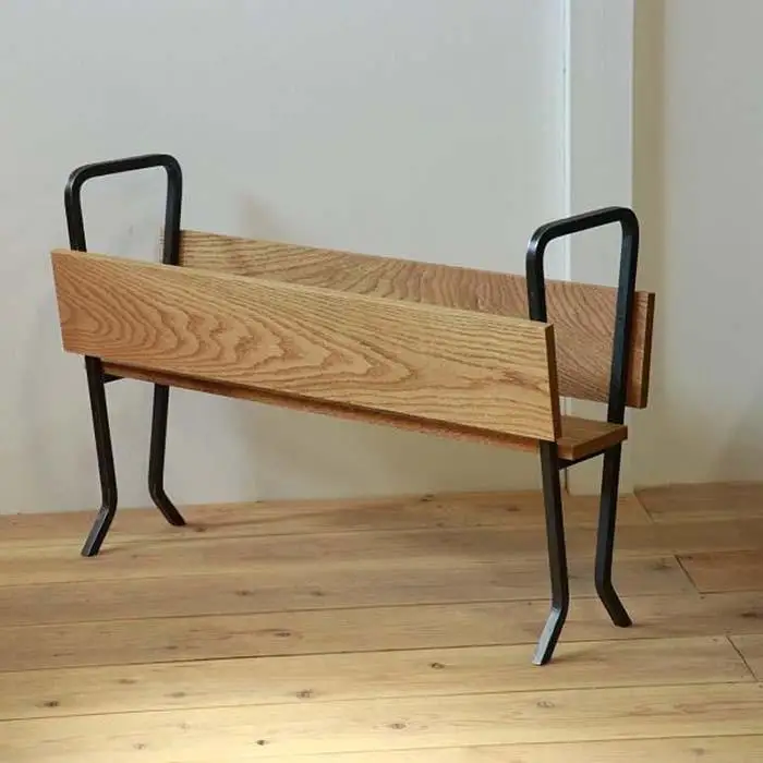 家具 アイアンとオークのプランター カバン置き