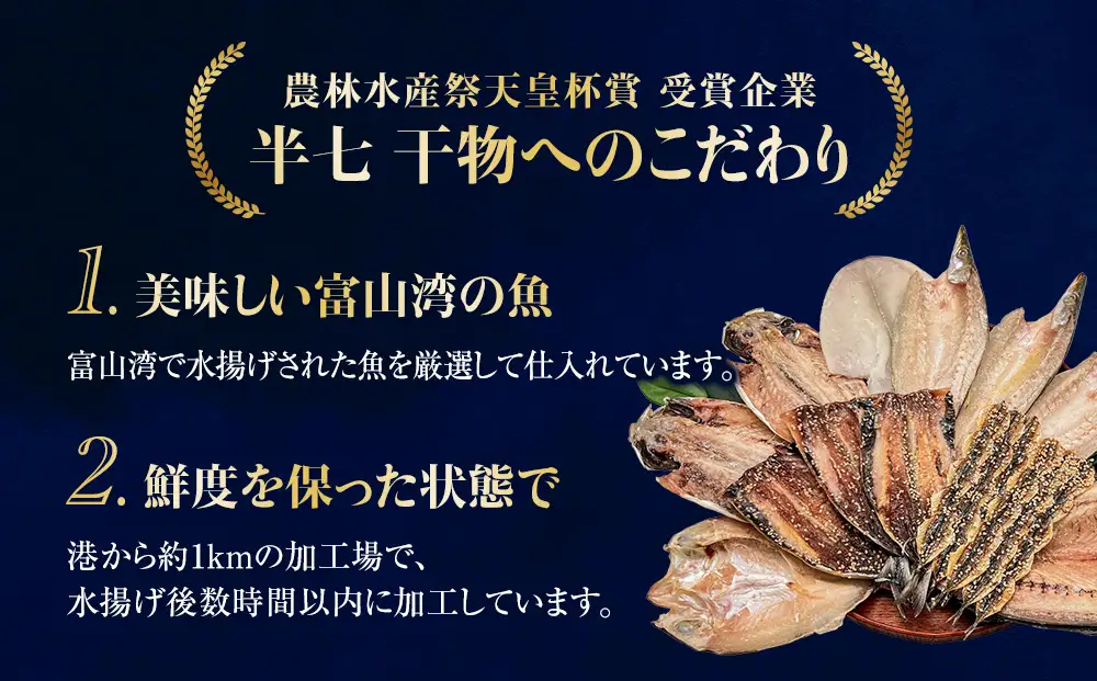 【富山湾産】氷見直送！半七の干物 詰め合わせセット 〈富山湾の魚のみ使用・天皇杯受賞とろ旨氷見いわし入り〉