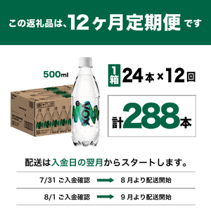強炭酸水 【12か月定期便】VOX バナジウム 500ml 24本(ミントフレーバー)  炭酸