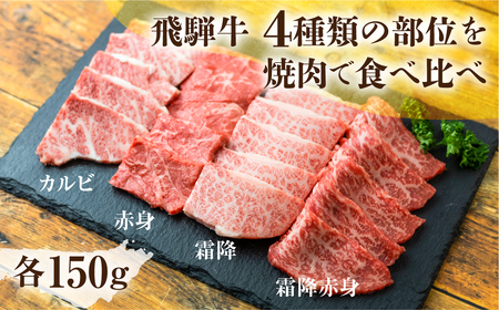 A5等級 飛騨牛 焼肉 4種 食べ比べセット 600g 焼肉 [S549]