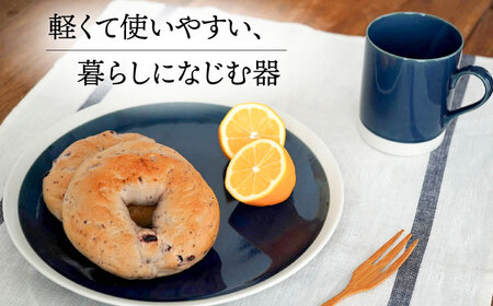 【美濃焼】[軽量食器] TLPリムバンド ブルー マグ×2個  10インチプレート×2枚 ペアセット【井澤コーポレーション】食器 大皿 マグカップ [TBP119]