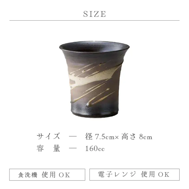  越前焼のふるさと越前町からお届け！酒肴杯（黒）国成窯 越前焼 越前焼き 【ビール コップ カップ マグカップ 食器  ギフト うつわ 電子レンジ 食洗機  工芸品 陶芸作家 陶器 】 [e25-a018] 