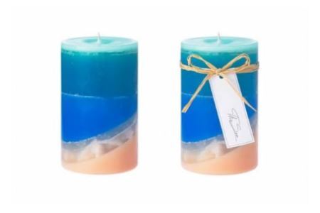 気仙沼の海をイメージしたキャンドル OHYA Round Candle（S）1個 [Nr.12（ともしびプロジェクト） 宮城県 気仙沼市 20563592]