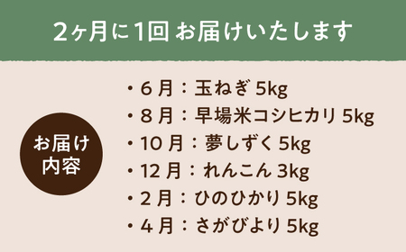 【R8年6月以降発送】【6回定期便】 農家直送！特産物詰合せ / たまねぎ れんこん [IAS018]