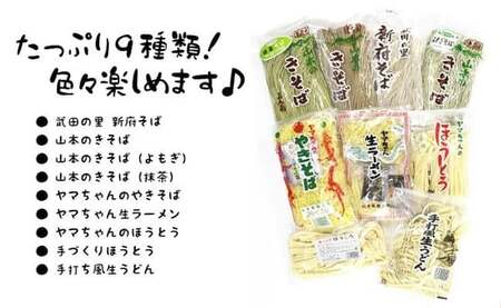 33-2.ほうとう バラエティー 詰め合わせ そば うどん やきそば ラーメン セット [山本製麺所 山梨県 韮崎市 20743335]