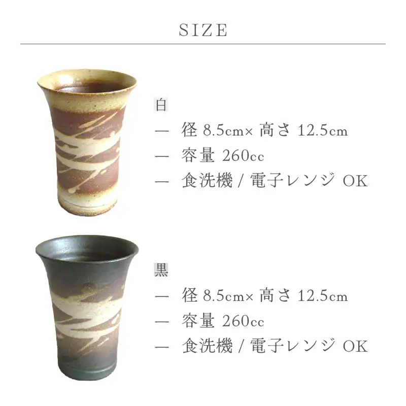  越前焼のふるさと越前町からお届け！白雲彩 ビアマグ 2点セット（白・黒）国成窯 越前焼 越前焼き 【焼酎 コップ カップ マグカップ 食器  ギフト うつわ 電子レンジ 食洗機  工芸品 陶芸作家 陶器】 [e25-a022]