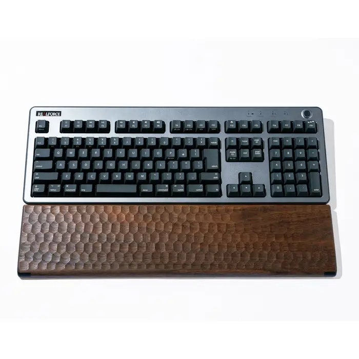 汎用型　亀甲名栗木製パームレスト　松2　LONG　ウォールナット No.899-01