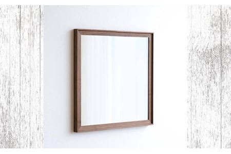 府中家具　Mirror VALLE　70×70　ウォールナット No.624-01