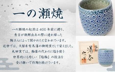 丸田窯 塩釉花文様 湯呑
